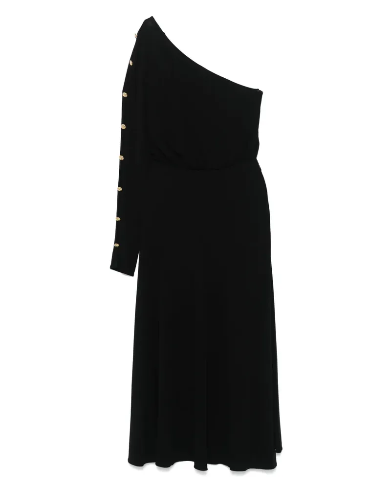 Elisabetta Franchi Einschultriges Midikleid - Schwarz Schwarz