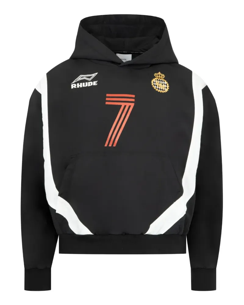 RHUDE lago soccer jersey hoodie - Schwarz Schwarz