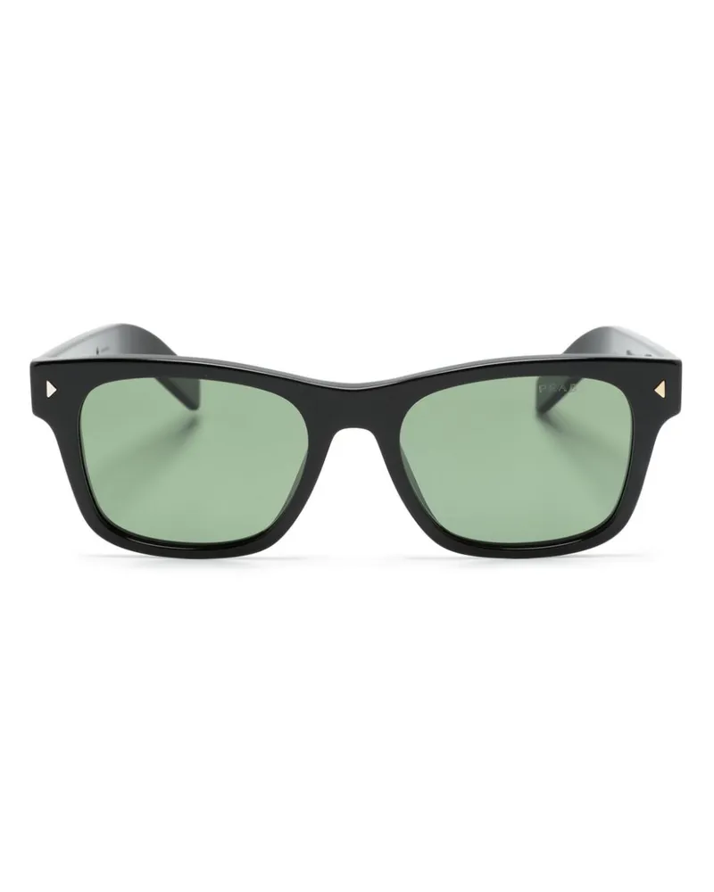 Prada Sonnenbrille mit eckigem Gestell - Schwarz Schwarz