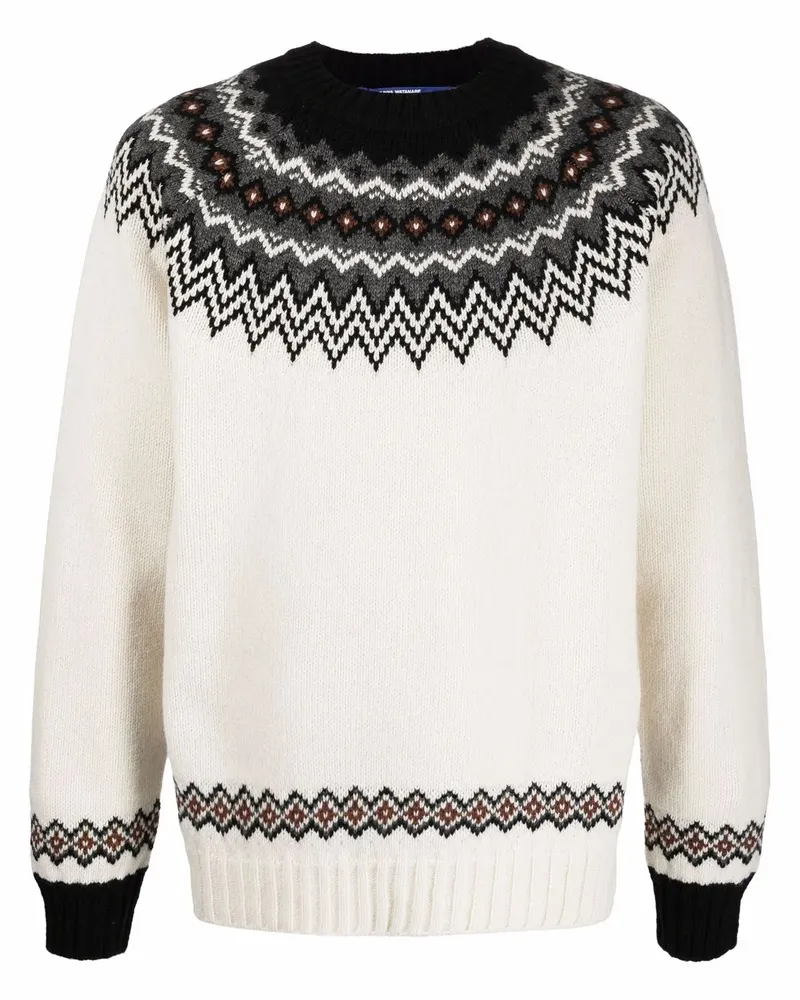 Junya Watanabe Pullover mit Fair-Isle-Muster - Weiß Weiß