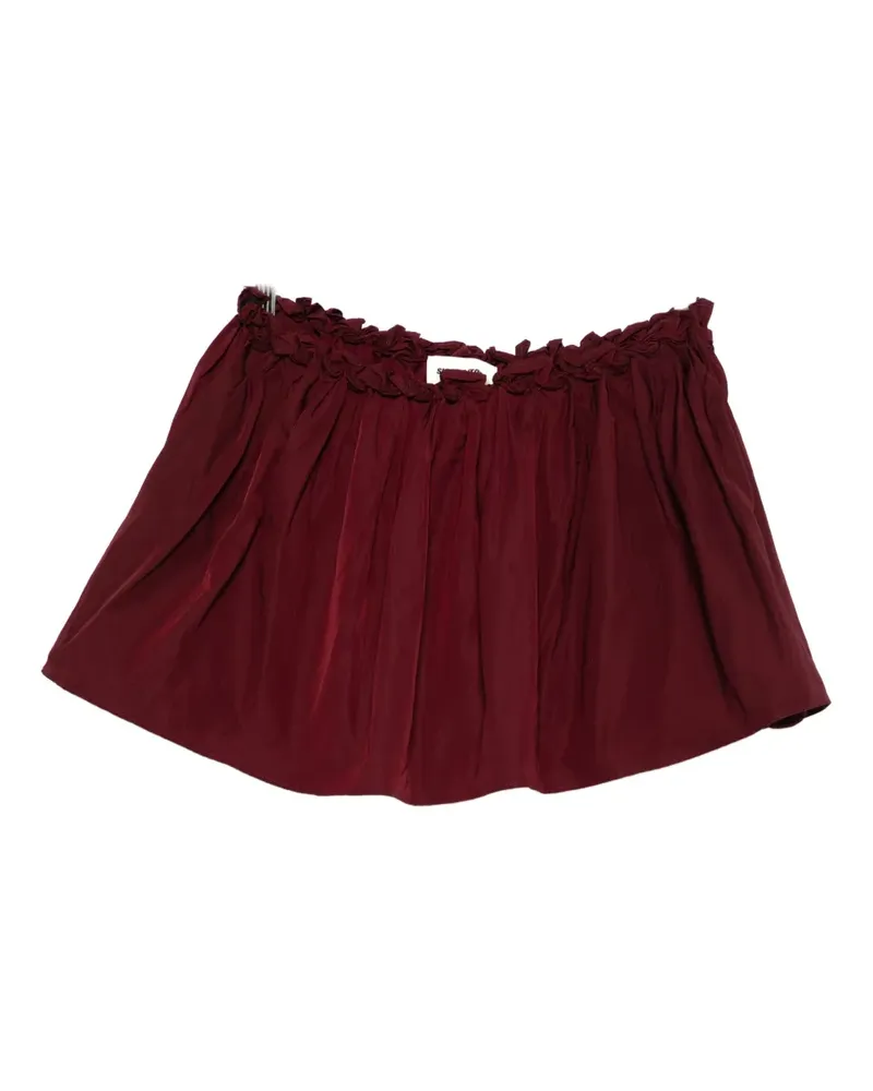 SHUSHU/TONG pleated A-line skirt - WR100 - WINE RED Wr100