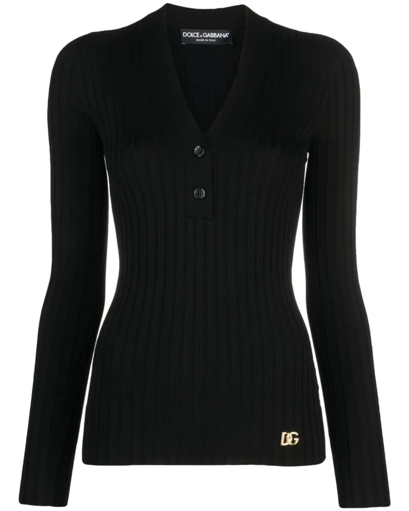 Dolce & Gabbana Fischerhut mit Logo-Schild - Schwarz Schwarz