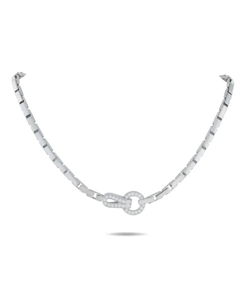 Cartier 18K white gold diamond agraffe necklace - Silber Silber