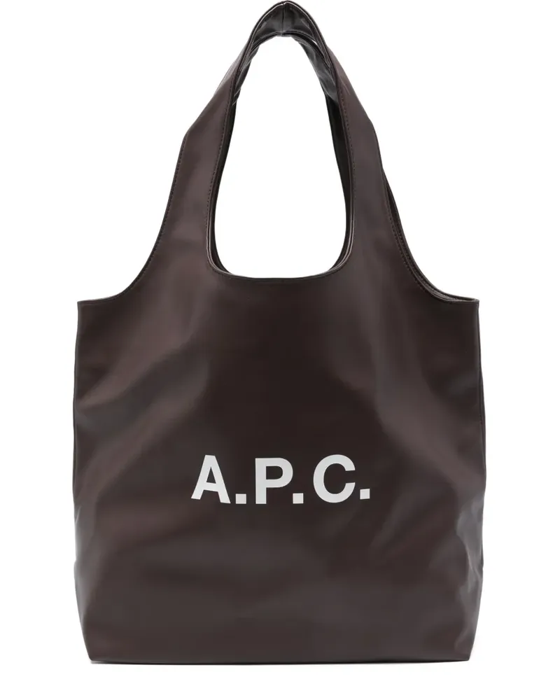 A.P.C. Ninon Tote Bag mit Logo-Schild - Braun Braun