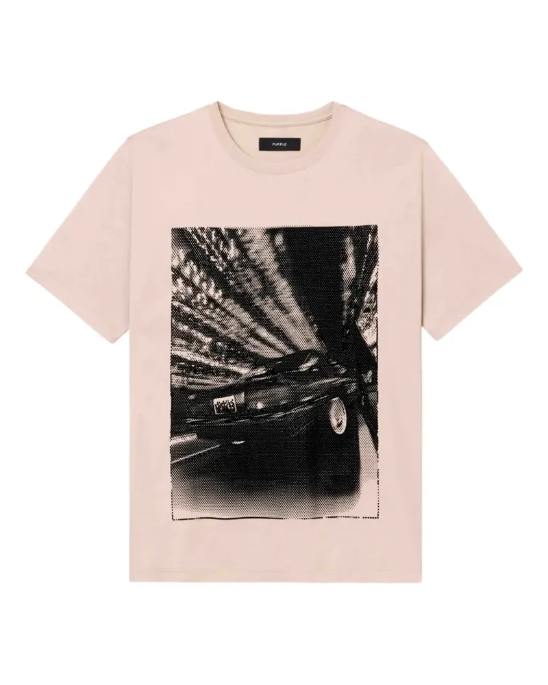 PURPLE BRAND T-Shirt mit grafischem Print - Rosa Rosa
