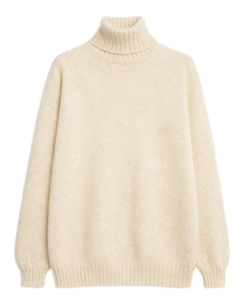 Fortela Shetland Rollkragenpullover aus Wollstrick - Nude Nude