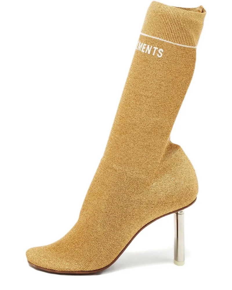 VETEMENTS Sock-Boots im Metallic-Look - Nude Nude