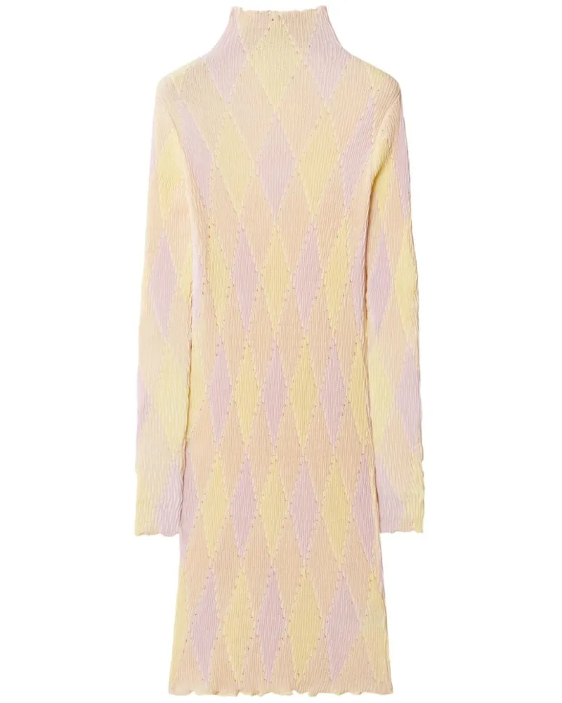 Burberry Kleid aus Argyle-Rippstrick - Rosa Rosa