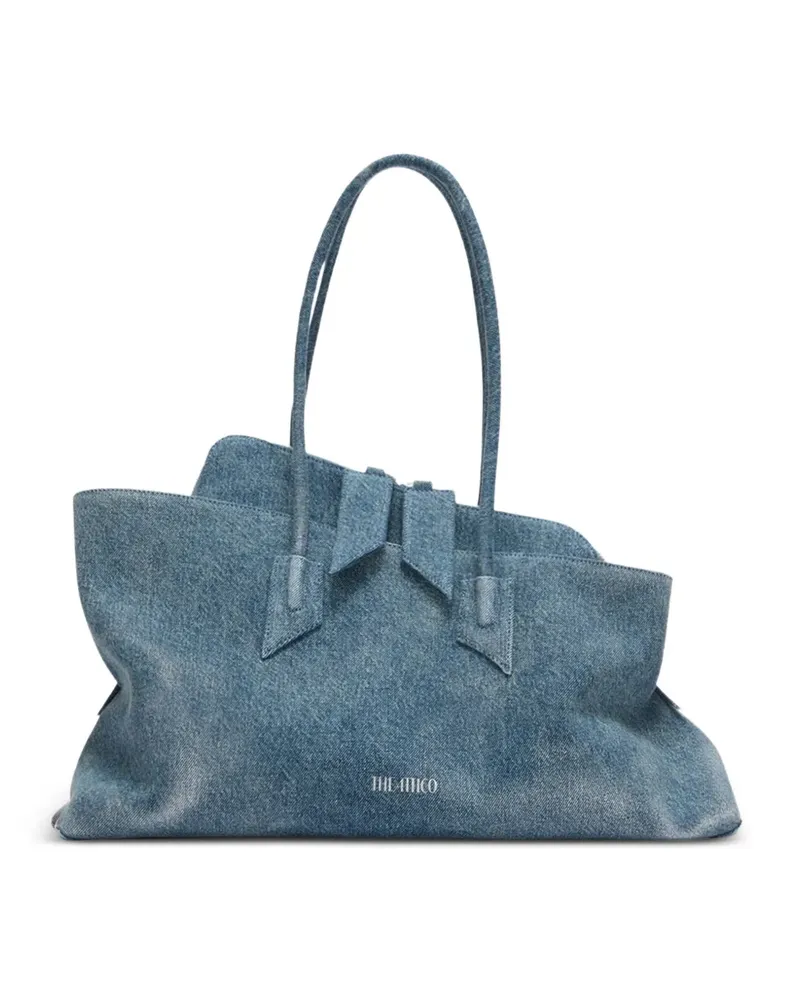 ATTICO La Passeggiata Medium'' washed denim top handle bag - Blau Blau