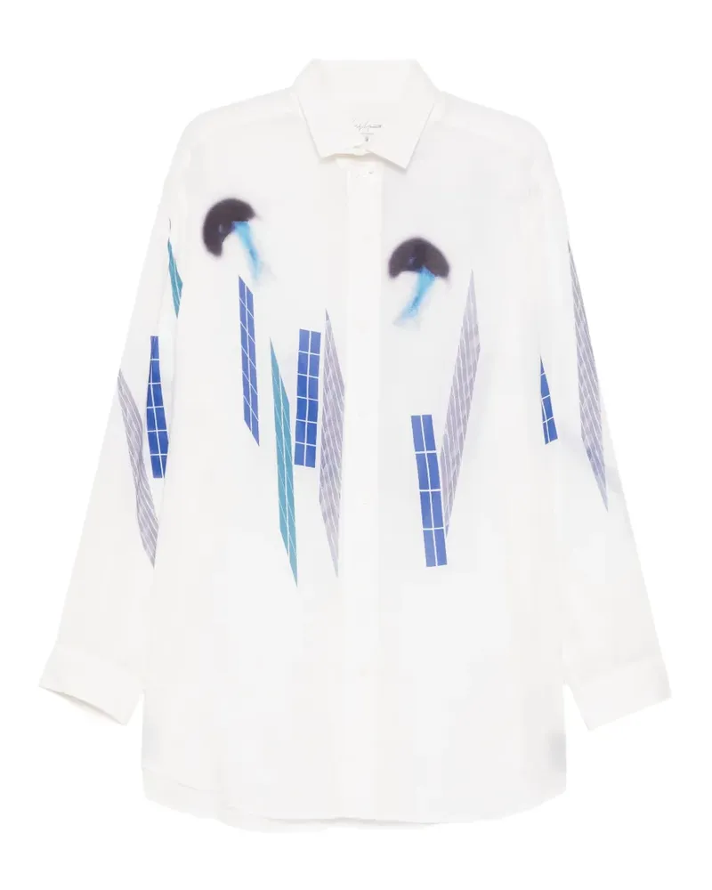 Yohji Yamamoto Hemd mit Print - Weiß Weiß