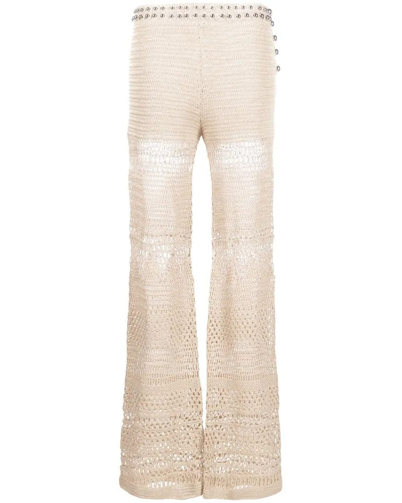 Paco Rabanne Gestrickte Hose mit hohem Bund - Nude Nude