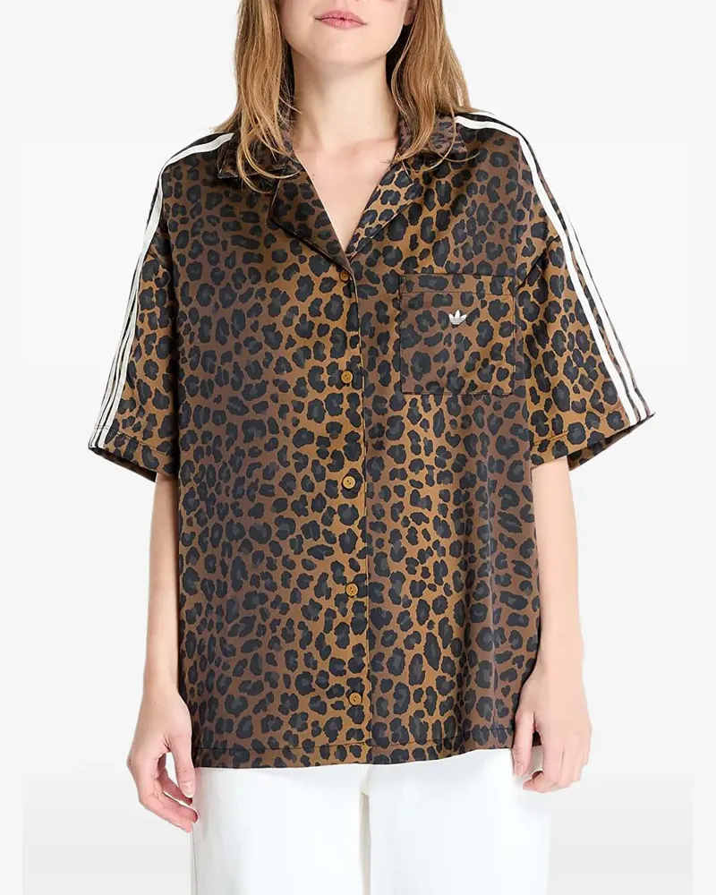 adidas leopard-print shirt - Braun Braun