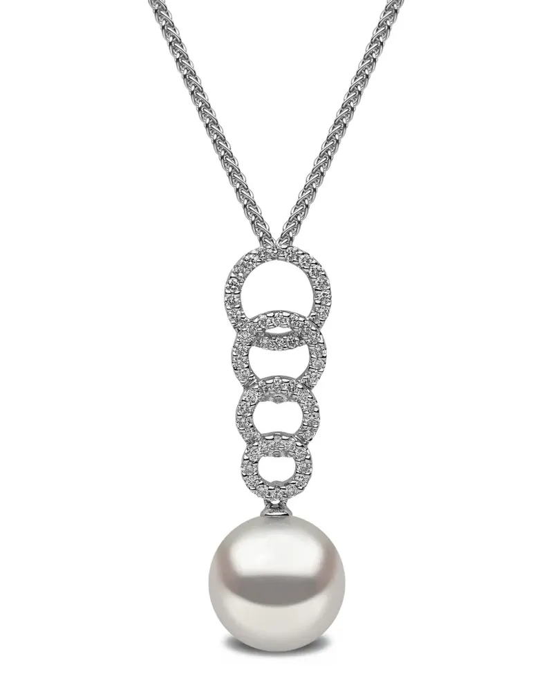 YOKO London 18kt Weißgoldanhänger mit Süßwasserperlen und Diamanten - Silber Silber