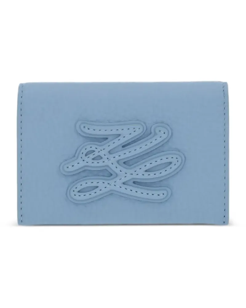 Karl Lagerfeld K/Autograph logo-patch pebbled wallet - Blau Blau