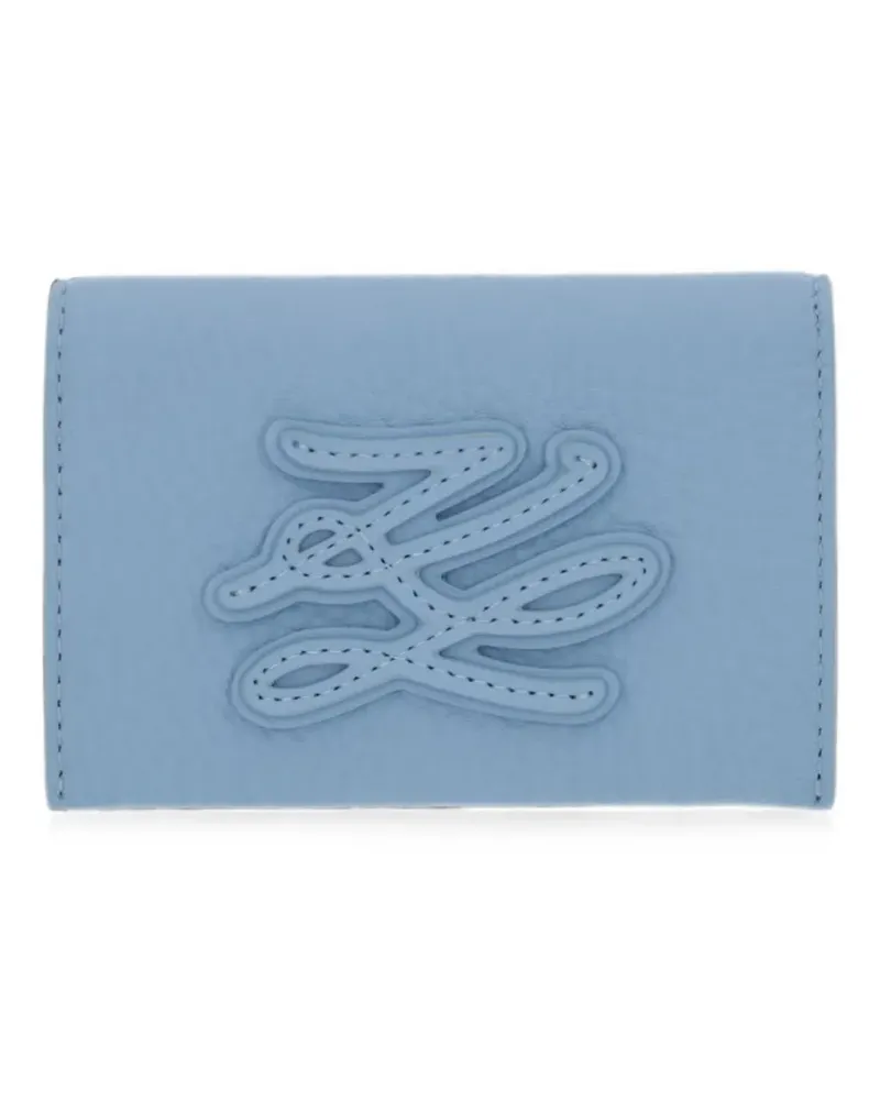 Karl Lagerfeld K/Autograph logo-patch pebbled wallet - Blau Blau
