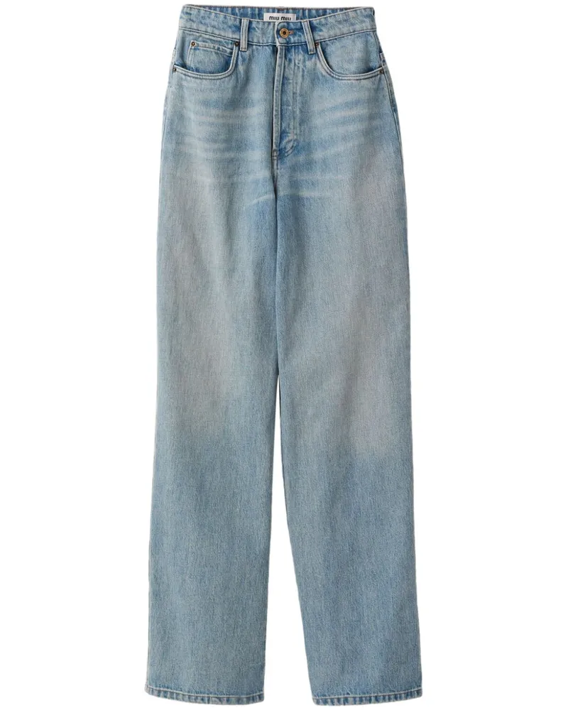 Miu Miu Jeans mit weitem Bein - Blau Blau