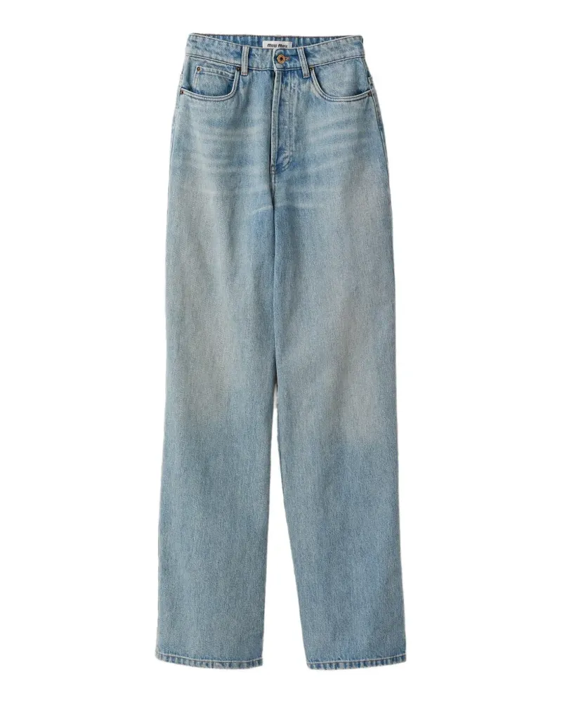 Miu Miu Jeans mit weitem Bein - Blau Blau