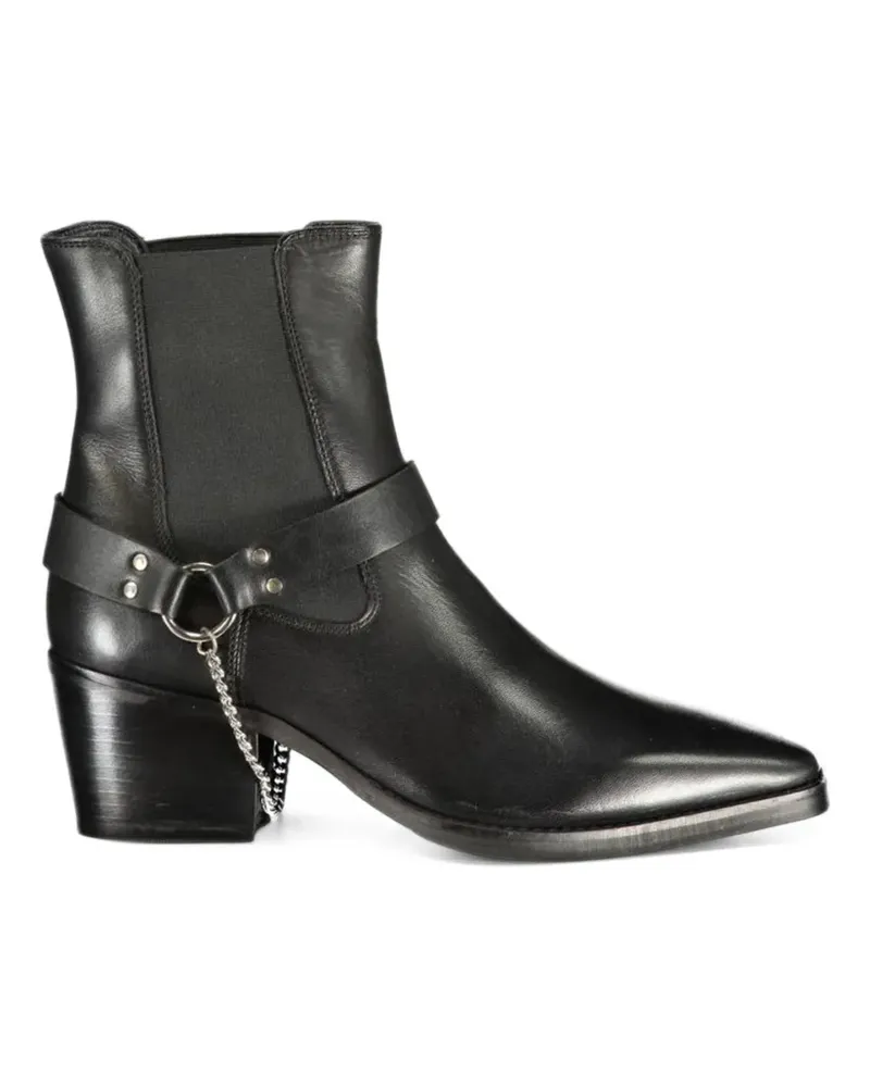 CAFèNOIR  harness-detail chain-embellished ankle boots - Schwarz Schwarz