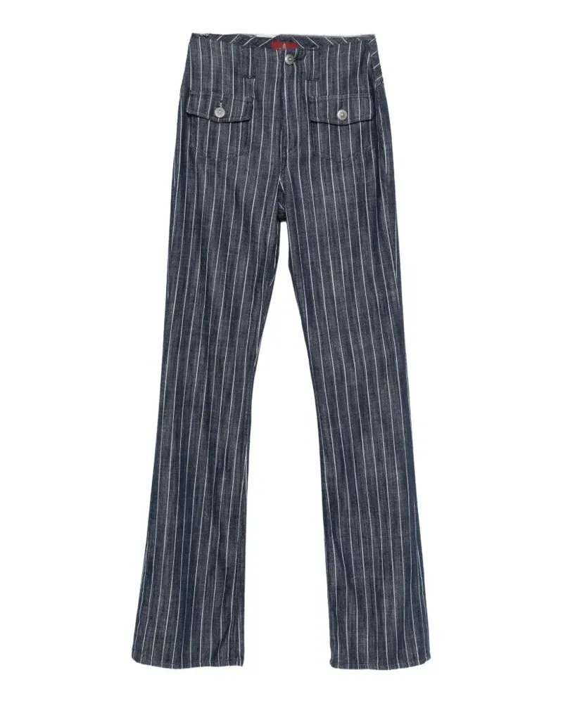 Dondup pinstripe-pattern button-flap trousers - Blau Blau