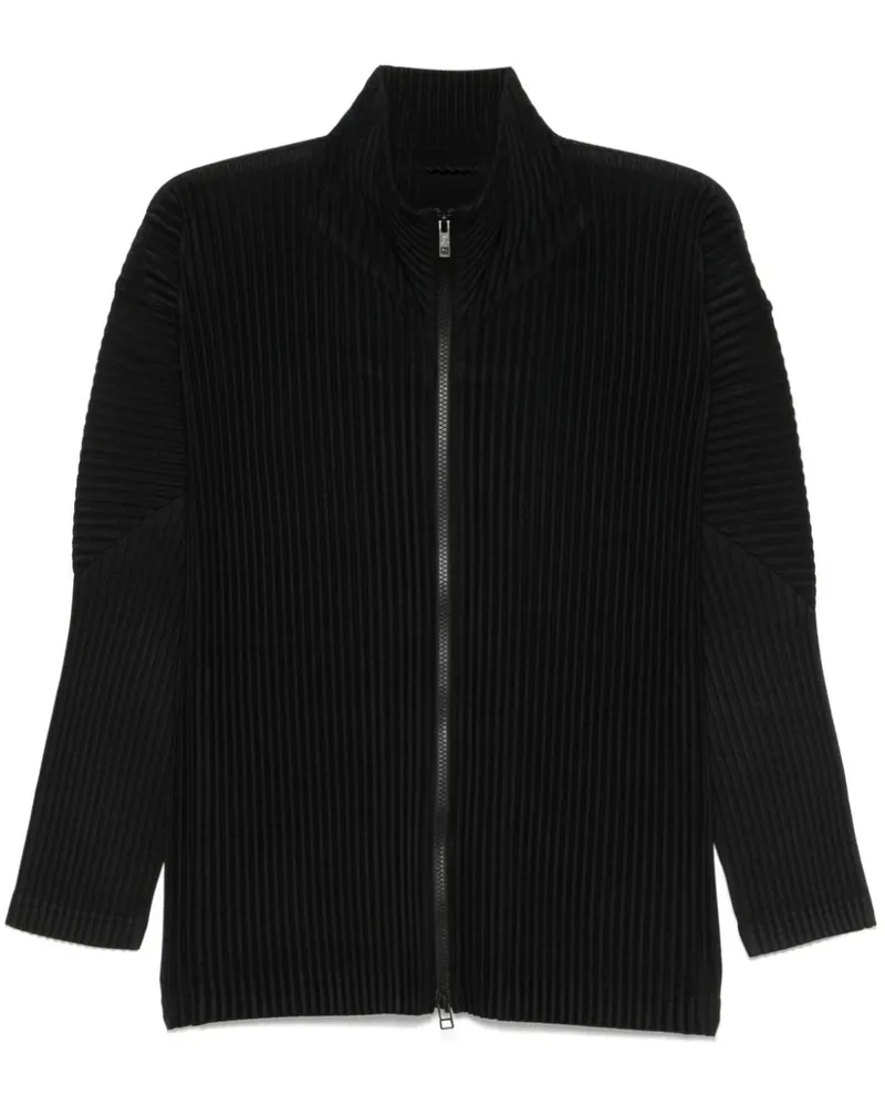Issey Miyake Plissiertes Sakko - Schwarz Schwarz