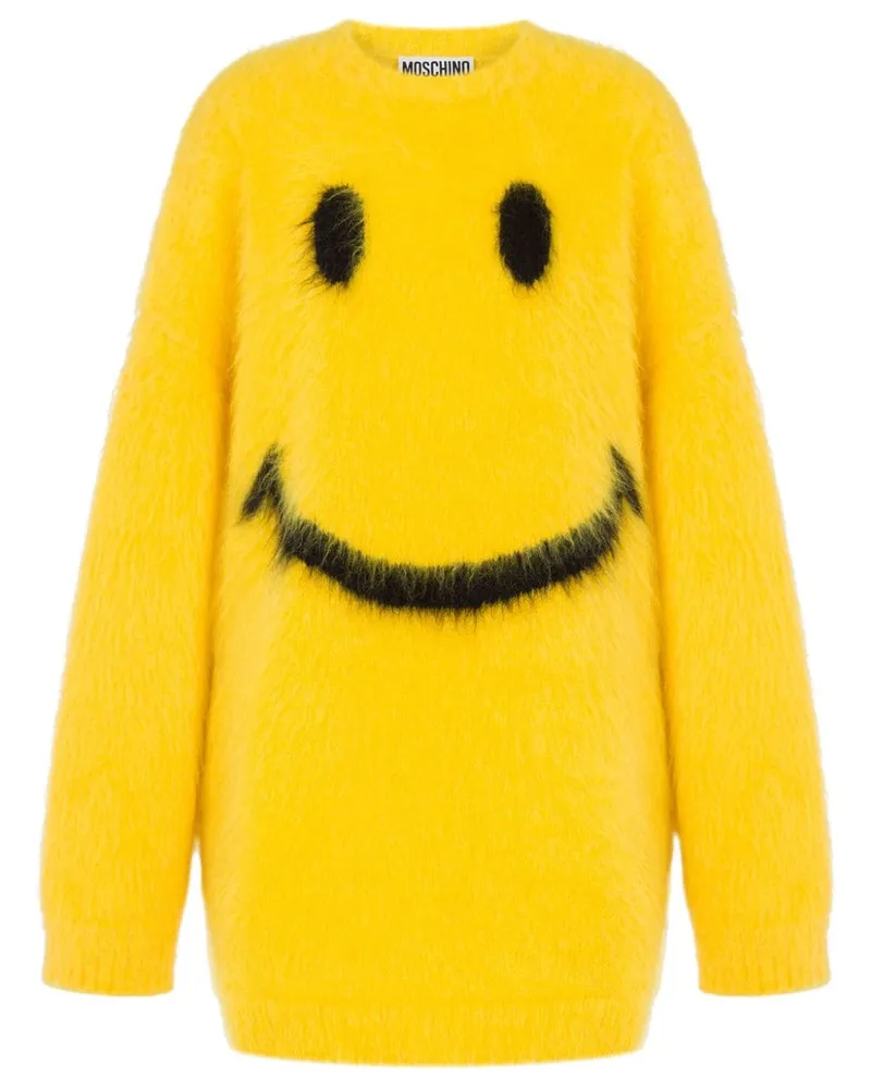 Moschino Kleid aus Intarsienstrick - Gelb Gelb
