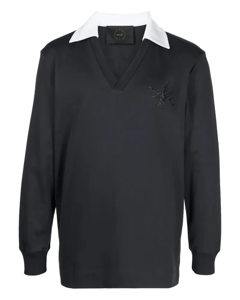 LIMITATO Poloshirt mit V-Ausschnitt - Blau Blau