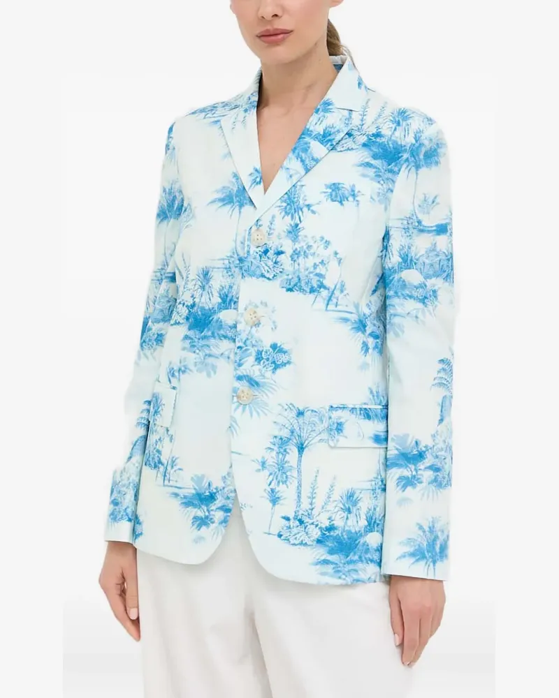 RED Valentino buttoned printed blazer - Blau Blau