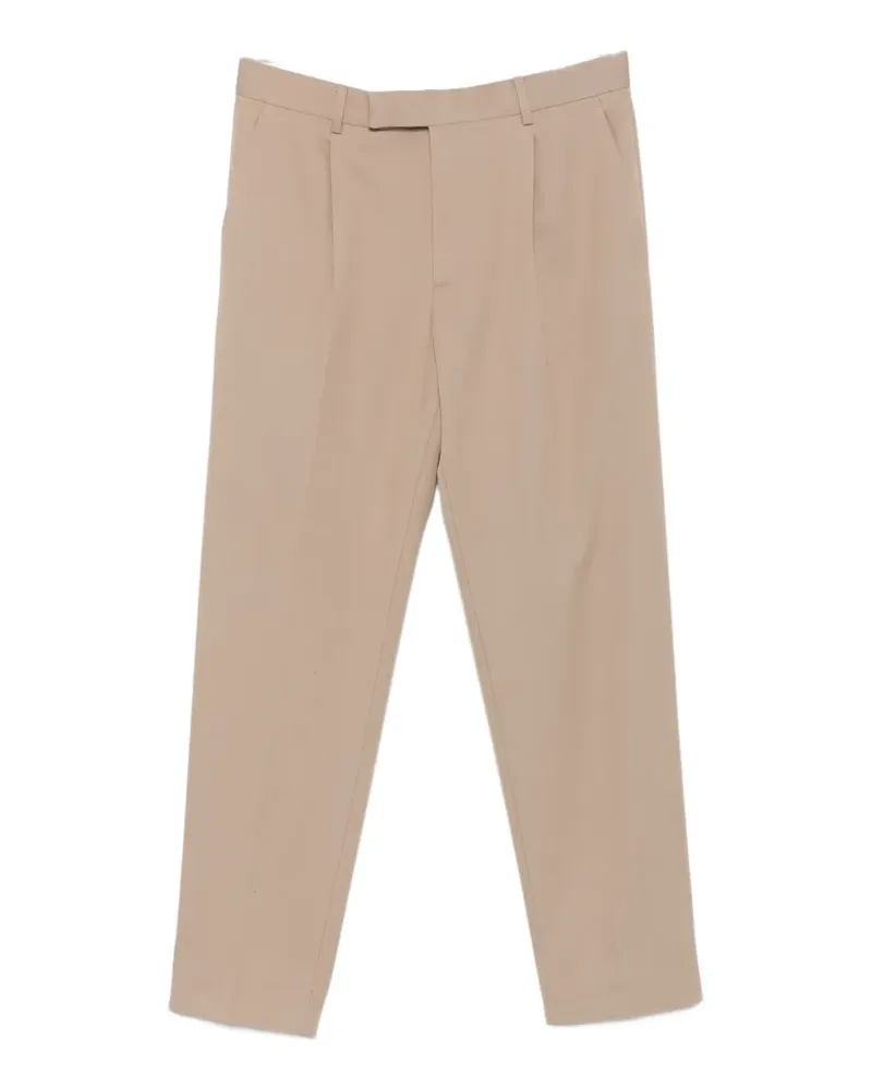 Ermenegildo Zegna single-pleat cotton-blend trousers - Nude Nude