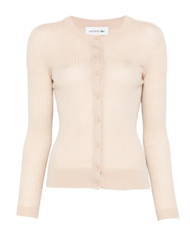 Lacoste Gerippter Cardigan - Nude Nude