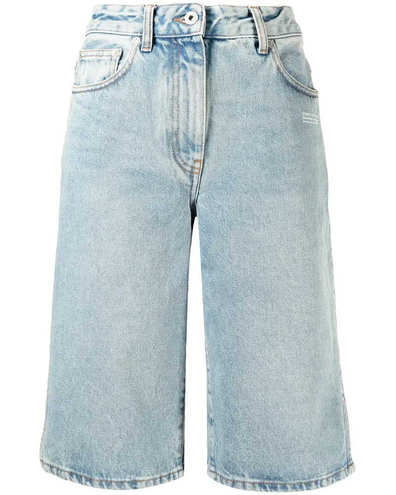 OFF-WHITE Knielange Shorts mit Logo-Print - Blau Blau