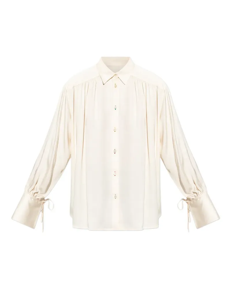 Paul Smith tie-cuff button-down top - Nude Nude