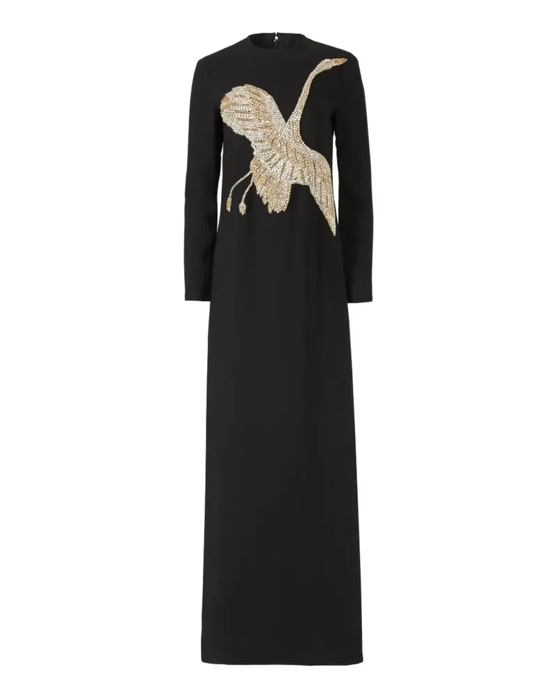 COSTARELLOS Nadine Maxikleid mit Perlenapplikation - Schwarz Schwarz