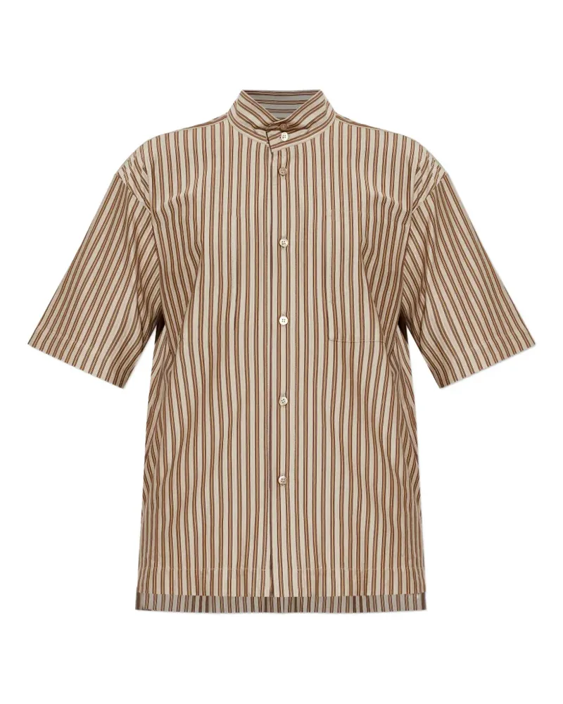 Issey Miyake striped short-sleeves shirt - Braun Braun