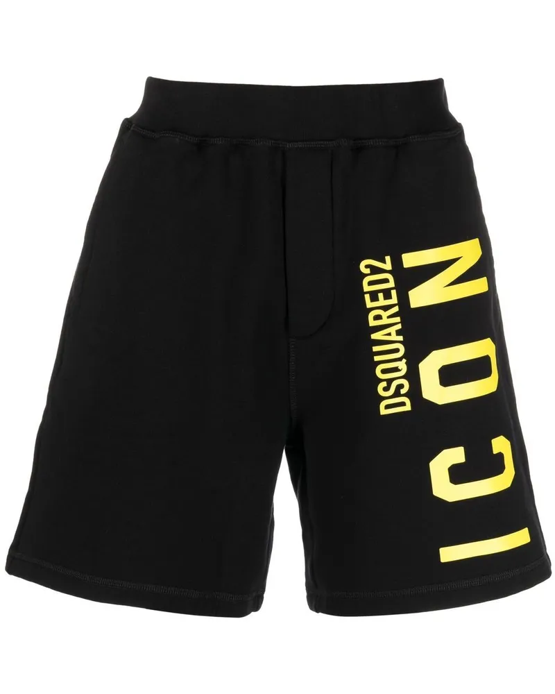 Dsquared2 Joggingshorts mit "Icon"-Print - Schwarz Schwarz