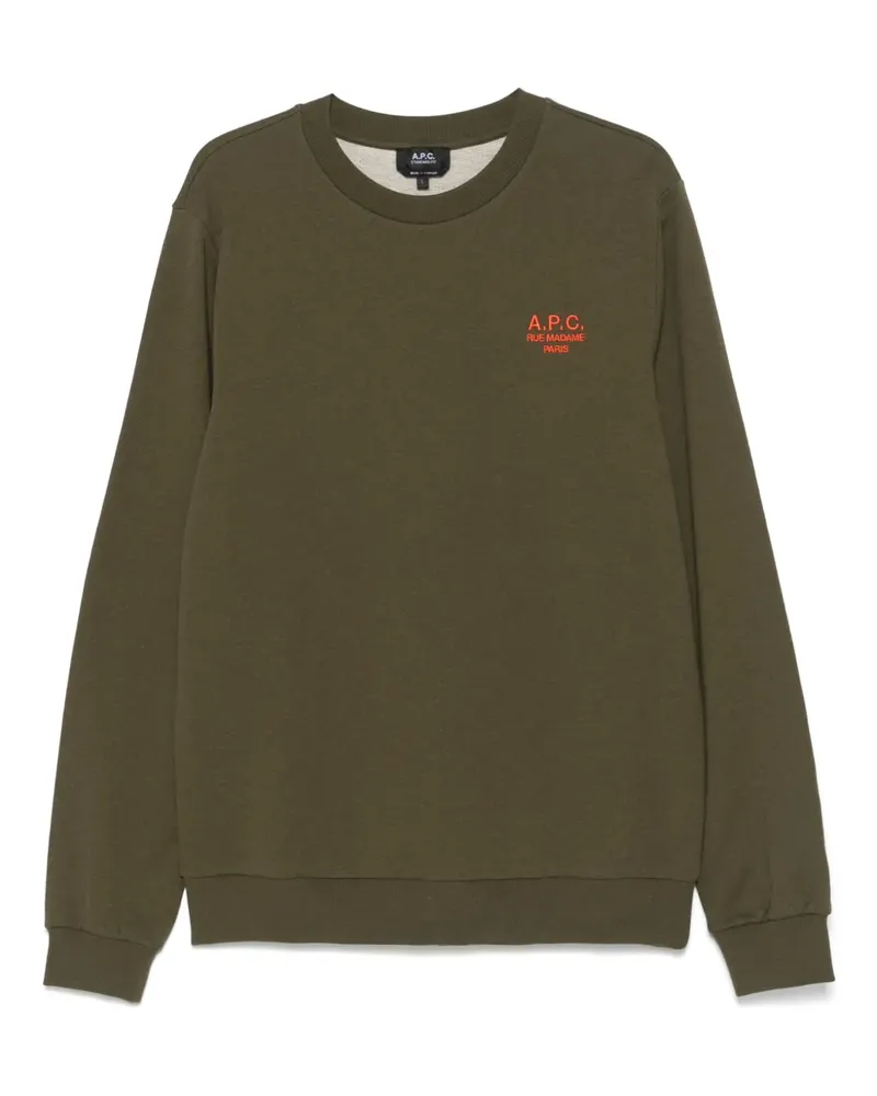 A.P.C. Sweatshirt mit Logo-Print - Grün Grün