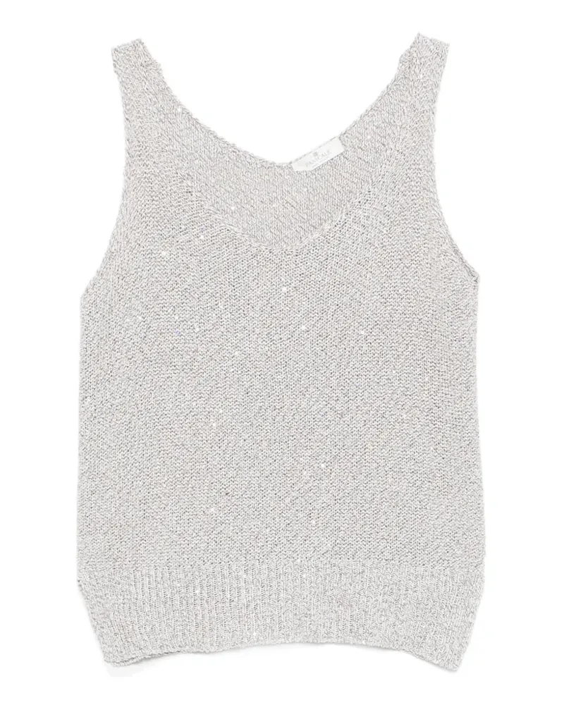 PANICALE Cashmere ribbed-trim V-neck top - Nude Nude