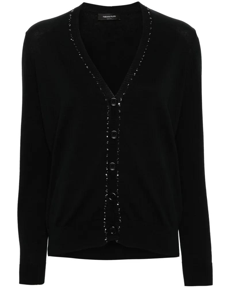 Fabiana Filippi Cardigan mit Pailletten - Schwarz Schwarz