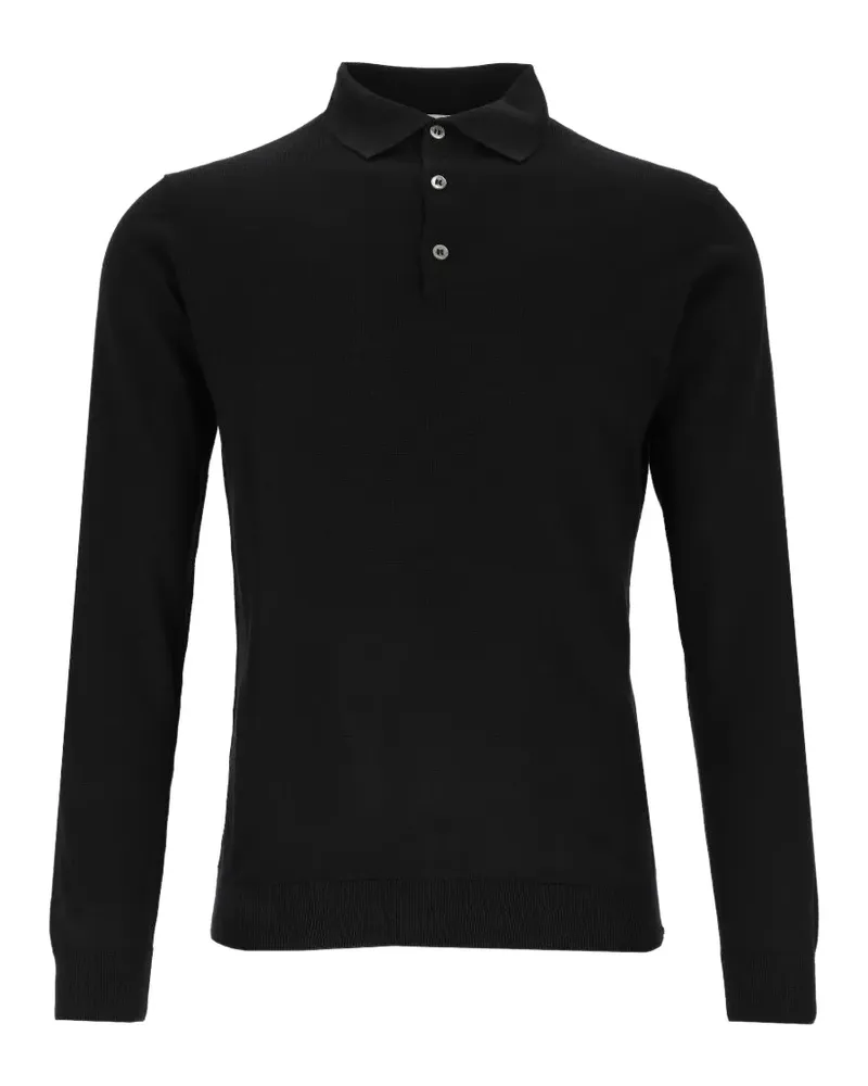 Al Duca D’Aosta 1902 long-sleeve knitted polo shirt - Schwarz Schwarz