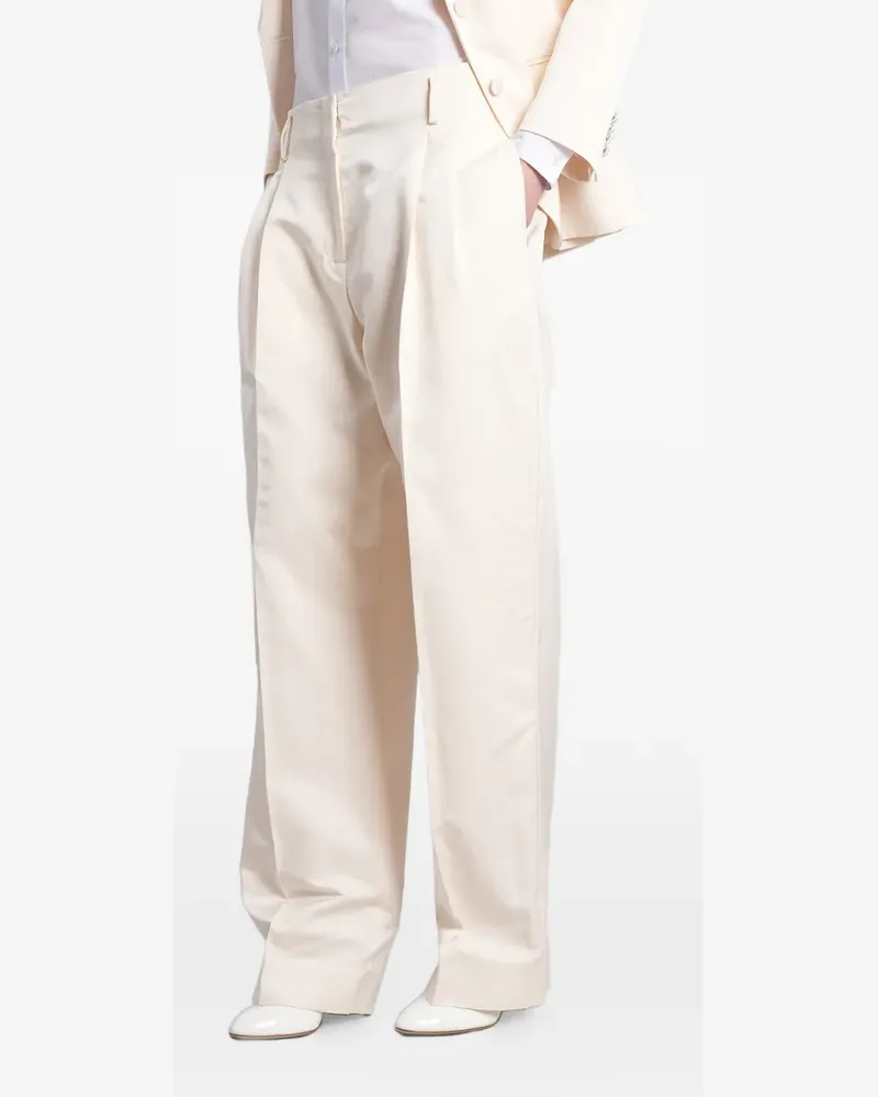 Magda Butrym pleated straight-leg trousers - Nude Nude