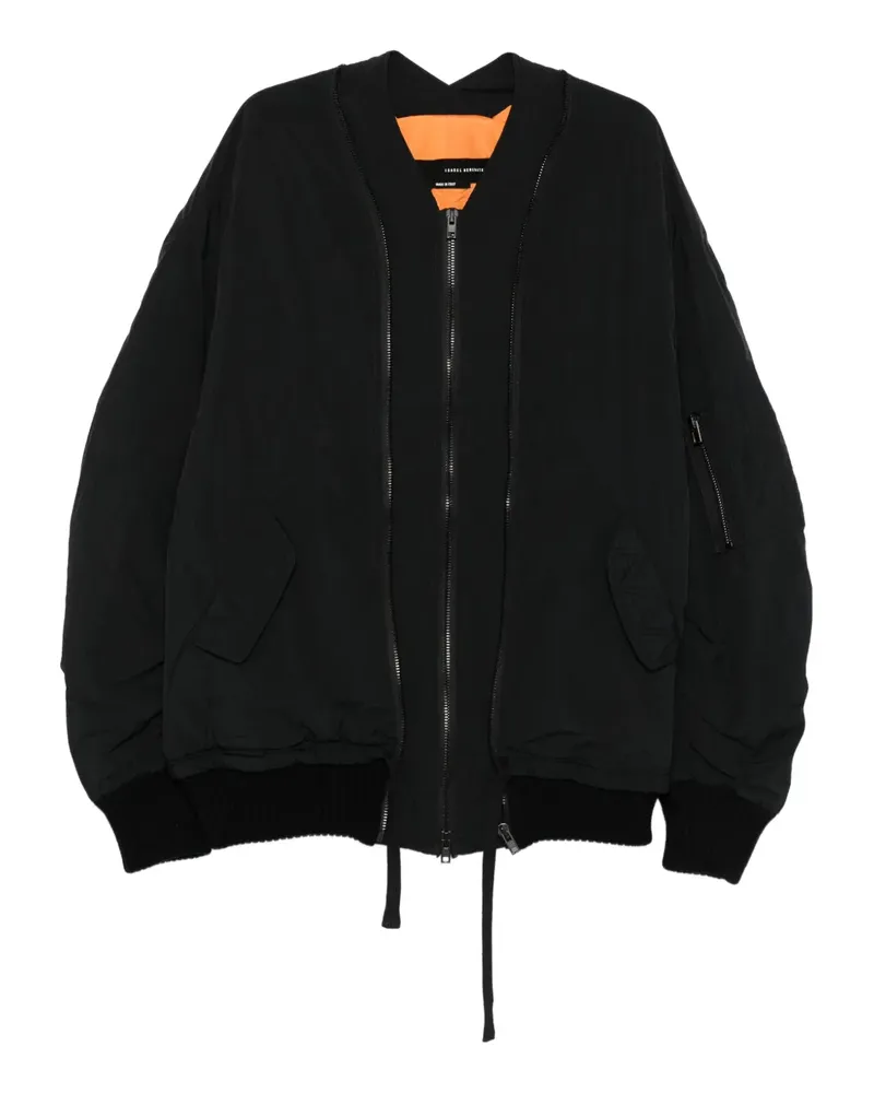Isabel Benenato Bomberjacke mit Reißverschlussdetail - Schwarz Schwarz