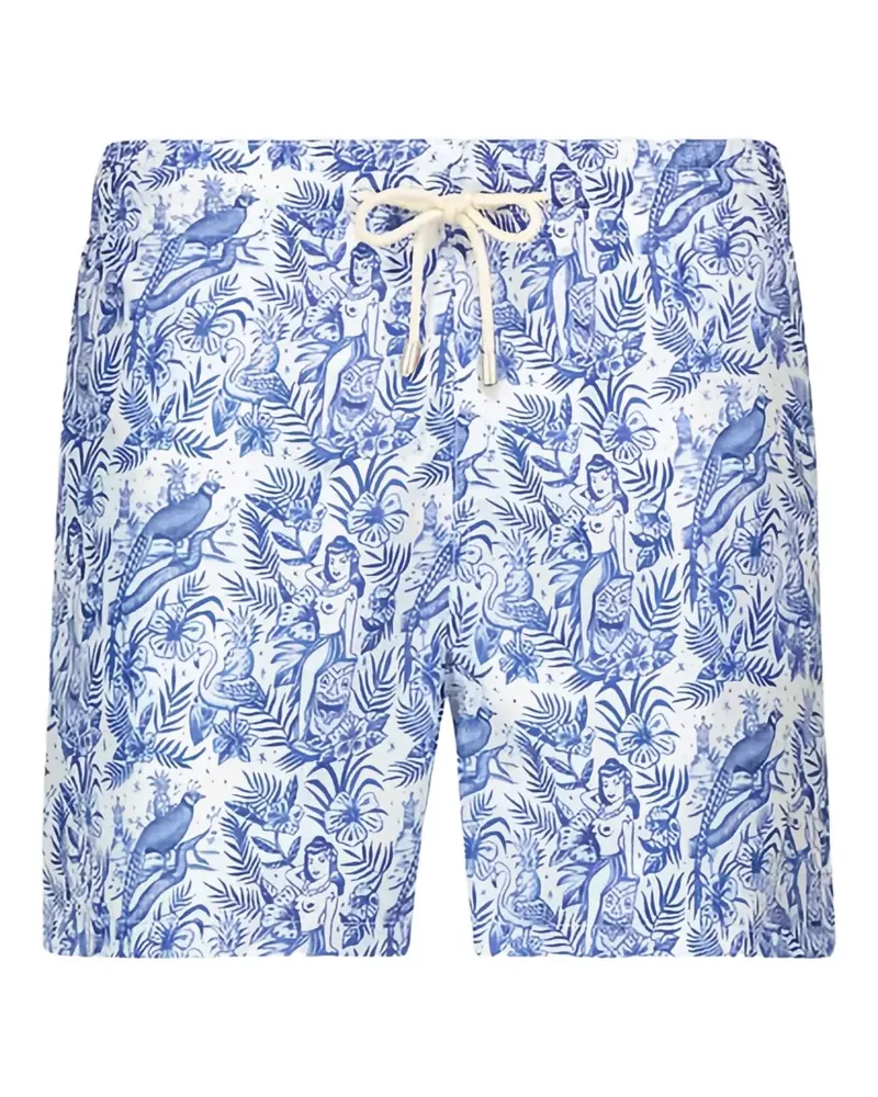 Arrels Barcelona floral-print swim shorts - Weiß Weiß
