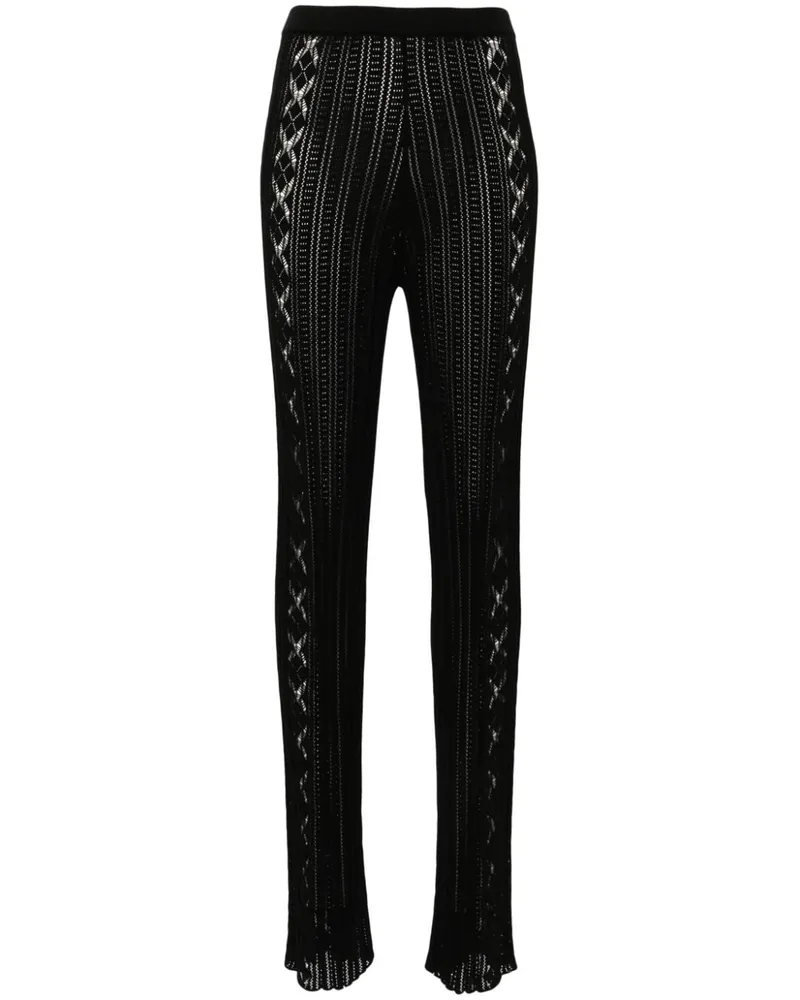Roberto Collina Gestrickte Hose mit Spitze - Schwarz Schwarz