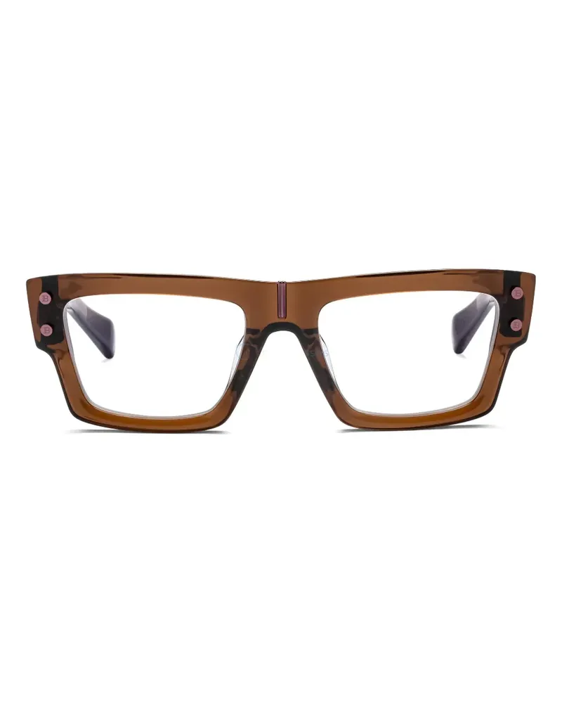 Balmain Brille mit eckigem Gestell - Braun Braun