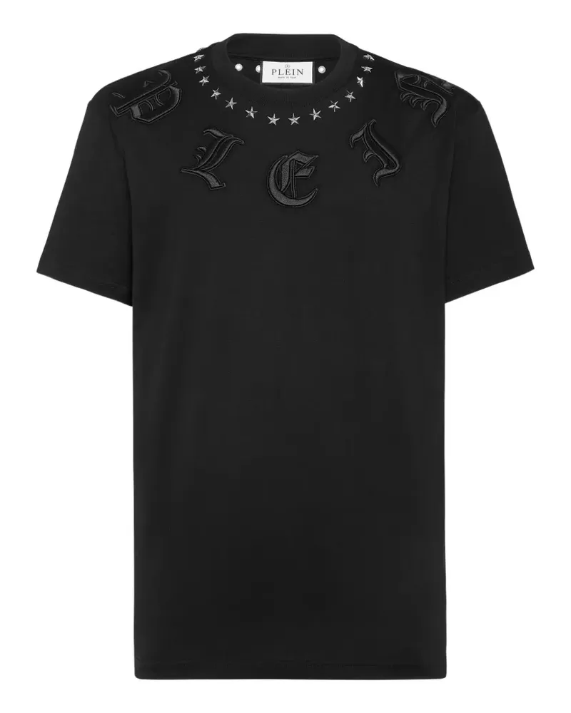Philipp Plein T-Shirt mit Gothic-Logo - Schwarz Schwarz
