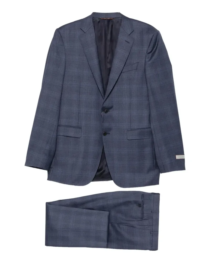 Canali check-pattern wool suit - Blau Blau
