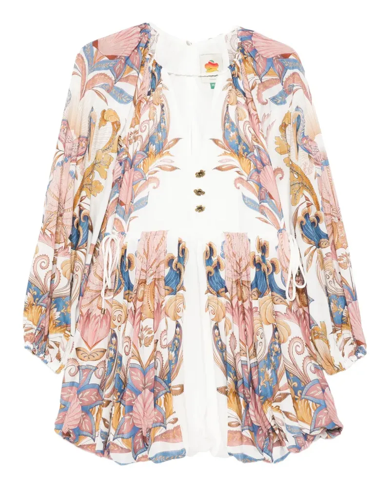 FARM Rio Sea Garden floral-print mini dress - Weiß Weiß