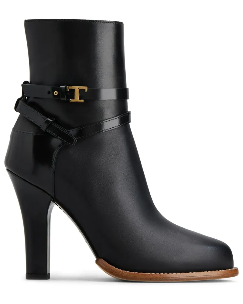 TOD'S Stiefel mit Logo-Schild - Schwarz Schwarz