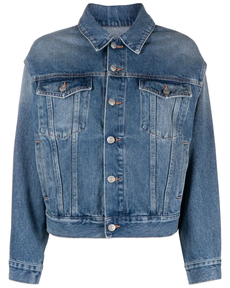 Maison Margiela Jeansjacke mit Logo-Knöpfen - Blau Blau