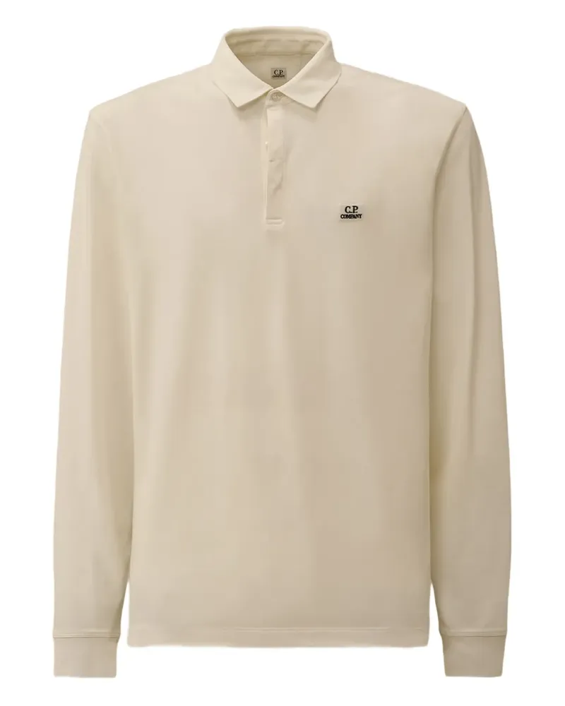 C.P. Company Langärmeliges Poloshirt - Weiß Weiß