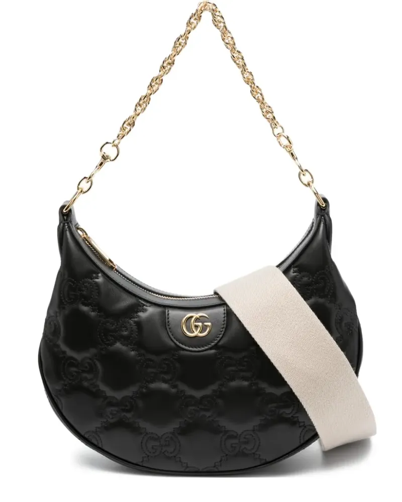 Gucci Kleine GG Matelassé Schultertasche - Schwarz Schwarz